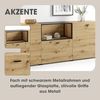 byLIVING Sideboard Frame/Artisan Eiche - Optik/Fach mit Metallrahmen und Glasablage, verstellbare Böden/Anrichte/Kommode/Maße: B 200, H 75,5, T 37,5 cm Bild 5