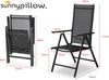 sunnypillow 6er Set Gartenstühle und Gartenstuhlauflagen Hochlehner | 120 x 50 x 9 cm Hochlehner Auflage wasserdicht UV-lichtecht | Klappsessel Klappstuhl für Garten Polsterauflagen Stuhlauflage | Braun Bild 2
