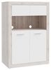 Forte BACCIO Schrank 90 100, modernes Highboard für Wohn-/Esszimmer, 4-türig, offenes Fach, Holzwerkstoff, Sandeiche Holzdekor|Weiß, 93 cm breit x 136,7 cm hoch x 51,7 cm tief Bild 4