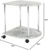 Beistelltisch auf Rollen chrom betonoptik 42x40x45cm Bild 2