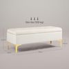 HOMCOM Sitzbank mit Gold-Ton Beine, Samtoptik, 120 x 44 x 44,5 cm (Polsterbank, 1-St, Bettbank), für Wohnzimmer, Beige Bild 3