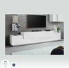 Dmora - TV-Schrank Nico, niedriges Wohnzimmer-Sideboard, Fernsehständer-Basis, 100% Made in Italy, 240 x 45 x 52 cm, glänzendes Weiß, Bild 4