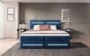 Boxspringbett Lara mit Stauraum und LED (Samt) 140x200 Blau H3 Bild 3