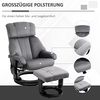 HOMCOM Massagesessel Fernsehsessel, Hocker, aus Kunstleder, Kann sitzen, um 360° drehen (Relaxliege, 2-St, Massagestuhl), für Wohnbereich, Grau Bild 5