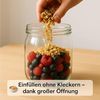 BigDean Müslibox 6 Stück Overnight Oats Gläser Extra große Öffnung, Glas, (Set, 12-tlg, Glas + Deckel), Auslaufsicher, Spülmaschinenfest (Glas), Extra weite öffnung. Bild 3