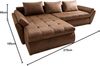 Couch Loana Braun 275x185 cm Ecksofa Schlaffunktion Ottomane variabel Bild 3