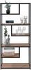 Regal Delia / 300.001753, Holzwerkstoff, Stahl, Schwarz, Holzfarben, 80 x 180 x 34 cm Bild 5
