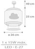 Dalber Lampe kinderzimmer, kinderlampe Pendelleuchte Hängelampe, Deckenleuchte Kinder, Deckenlampe kinderzimmer Baby Dreams Wolke Grau, 76012E, E27 Bild 5