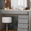 Schminktisch Elise Weiß/Grau/Grau 115 cm mit LED Beleuchtung und Hocker Vicco Bild 5
