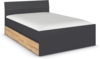 rauch Joel-Extra, Bett, mit 2 Schubladen, Farbe Grau metallic/Eiche Artisan, BxHxT 145x90x209cm