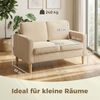 HOMCOM 2-Sitzer Modern Polstersofa mit 2 Wurfkissen Stauraum Massivholzfüßen, Couch 1 Teile, aus Corduroy für Wohnzimmer, Schlafzimmer, Beige 117 x 63 x 79 cm Bild 3