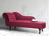 Beliani 'Nimes' Chaiselongue, Burgunderrot, Samt, 79 x 65 x 169 cm, Links Bild 2