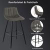 2er-Set Designer Barstuhl mit Fußstütze - Modell Hanno dunkel-grau Bild 5
