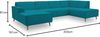 DOMO Collection Jules Wohnlandschaft, Skandinavisches Sofa mit Federkern, Couch in U-Form, türkis, 159 x 333 x 191 cm Bild 2