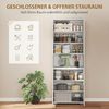 HOMCOM Küchenbuffet Soft-Close-Funktion Sideboard (Hochschrank, 1-St, Küchenschrank) für Esszimmer, Hochglanz Weiß 68x34x180cm Bild 5
