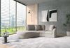 Cavadore Ecksofa Jawa / Bodennahe Eckcouch mit Element 1-sitzig und Trapezecke halbrund (60 Grad) / 266 x 88 x 230 / Flachgewebe, Hellgrau Bild 2