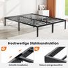 Sweetcrispy Bettgestell aus Metall 160x200 cm, Höhe 35 cm mit Großer Stauraum unter dem Bett, Modern Jugendbett mit Lattenrost, Schwarz Bild 5