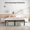 Sweetcrispy Bettgestell aus Metall 160x200 cm, Höhe 35 cm mit Großer Stauraum unter dem Bett, Modern Jugendbett mit Lattenrost, Schwarz Bild 4