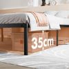 Sweetcrispy Bettgestell aus Metall 160x200 cm, Höhe 35 cm mit Großer Stauraum unter dem Bett, Modern Jugendbett mit Lattenrost, Schwarz Bild 3