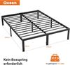 Sweetcrispy Bettgestell aus Metall 160x200 cm, Höhe 35 cm mit Großer Stauraum unter dem Bett, Modern Jugendbett mit Lattenrost, Schwarz Bild 2