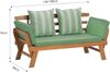 Greemotion 'Hawaii' Multifunktionsbank, klappbare Armlehnen, Akazienholz FSC® natur / grün, 198 x 78 x 68 cm Bild 4