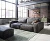 Big-Sofa Lanzo 230x95 cm Lederimitat Vintage Anthrazit mit Hocker Bild 2
