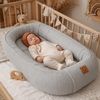 Babynestchen Neugeborene – Babynest aus Waffelpique Baumwolle – Nestchen Baby für Babybett & Kinderbett – Babykokon Tragbar – OEKO-TEX zertifiziert – Zubehör Babybett - Grau Waffelpique Bild 2