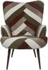 HOME DECO FACTORY, HD0549, Patchwork-Wohnzimmersessel im farbenfrohen und modernen Design, ergonomischer Sitz, ideal für Wohnzimmer oder Büro, pflegeleicht, Maße 69 x 101 x 76 cm, Beige, Grau, Rot, Grün Bild 3