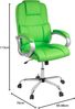 TPFLiving Bürostuhl Ergonomisch Chefsessel Drehstuhl Schreibtischstuhl XXL Denver - Schwerlast Computerstuhl Modern aus Kunstleder mit abgebremsten Rollen - Belastbar bis 210kg - Grün Bild 3
