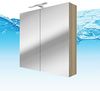 Spiegelschrank Badspiegel Badezimmer Spiegel City 80cm braun Eiche ohne LED Beleuchtung Bild 2