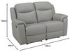 Vente-unique - Relaxsofa Leder 2-Sitzer - Hellgrau - EVASION Bild 2