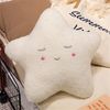 Kuschelkissen Kinder Sternkissen 40 cm Weiche Flauschige Sternform Zierkissen Sofakissen, Sternkissen Dekokissen für Kinderzimmer Mädchen Jungen (offene Augen,Weiß) Bild 5