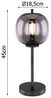 LED Tischlampe mit Rauchglas Lampenschirm Metall Schwarz, Höhe 45cm Bild 2