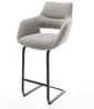 Barstuhl Yago-Flex Strukturstoff Soft Grau Freischwinger Flach Metall Schwarz Taschenfederkern Bild 2
