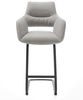 Barstuhl Yago-Flex Strukturstoff Soft Grau Freischwinger Flach Metall Schwarz Taschenfederkern Bild 3