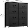 YITAHOME Kommode, Schrank, Aufbewahrungsschrank, 8 Schubladen aus Stoff mit Griffen, Aufbewahrungskommode, Schwarz Bild 3