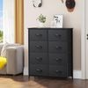 YITAHOME Kommode, Schrank, Aufbewahrungsschrank, 8 Schubladen aus Stoff mit Griffen, Aufbewahrungskommode, Schwarz Bild 2