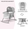Kinderkraft Kinderbett 3 in 1 LOVI, Kinderreisebett, Stubenwagen, Babywiege, Baby Wippe, Zusammenklappbar, Einfach Transport, mit Zubehör, Tasche, Moskitonetz,von Geburt bis 9 kg, Grau Bild 5