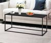 DanDiBo Couchtisch Schwarz Metall Eckig 110x50x40 cm Beistelltisch Wohnzimmer 96470 Tisch Sofatisch Wohnzimmertisch Modern Bild 2