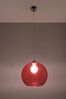 Pendelleuchte, Stahl, Rot, Chrom, H 80 cm Bild 3