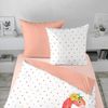 Dormisette Mako Satin Wendebettwäsche 2 teilig Bettbezug 2442_Fb20 Flamingo Punkte pink weiß, BL 155x220 cm Bild 3