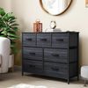YITAHOME Kommode,Kommode mit 7 Schubladen,Schrank,Stoffschubladen mit Griffen,Kommodenschrank mit Stabiler Stahlrahmen,Dauerhaft,Schwarze Holzmaserung Bild 2