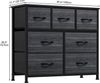YITAHOME Kommode,Kommode mit 7 Schubladen,Schrank,Stoffschubladen mit Griffen,Kommodenschrank mit Stabiler Stahlrahmen,Dauerhaft,Schwarze Holzmaserung Bild 3