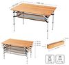 KingCamp Campingtisch Bambus Falt Tisch Camping Klapptisch, Garten Alu Holz 3Höhen Verstellbar Bild 3
