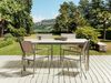Gartentisch Set COSOLETO GROSSETO Sicherheitsglas Marmor Optik 180x90x75 cm Weiß Bild 2