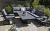 HPL Gartenecklounge Beltona grau + 150x90 cm Lift Tisch höhenverstellbar + 2 Lounge Sessel Bild 3