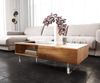 Couchtisch New Live-Edge 115x60 cm Akazie Natur 2 Schubladen 1 Fach Acrylfuß Bild 2