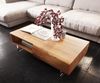 Couchtisch New Live-Edge 115x60 cm Akazie Natur 2 Schubladen 1 Fach Acrylfuß Bild 5