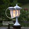 LED Solar Laterne "Flame" - 4in1 - Tisch/Boden/Wand - gelbe LED - Dämmerungssensor - weiß Bild 4