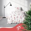 MTOnlinehandel Bettwäsche Wichtelzauber Biber/ Flanell in 135x200 + 80x80 cm, 100% Baumwolle, 2 teilig, kuschelig, weich für Weihnachten, Wintermotiv, weiß, grau, rot Bild 2